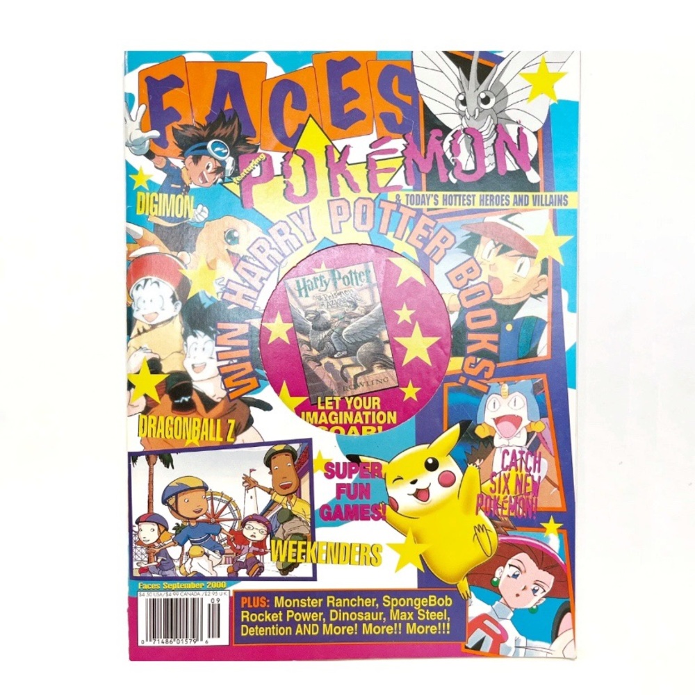 Vintage 2000 Faces Magazine Pokémon Dragonball Z Digimon Weekenders Sailor Moon